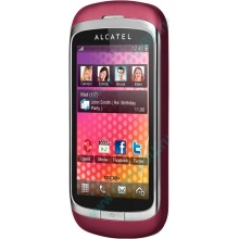 Красно-розовый телефон Alcatel One Touch 818 (Дубна)